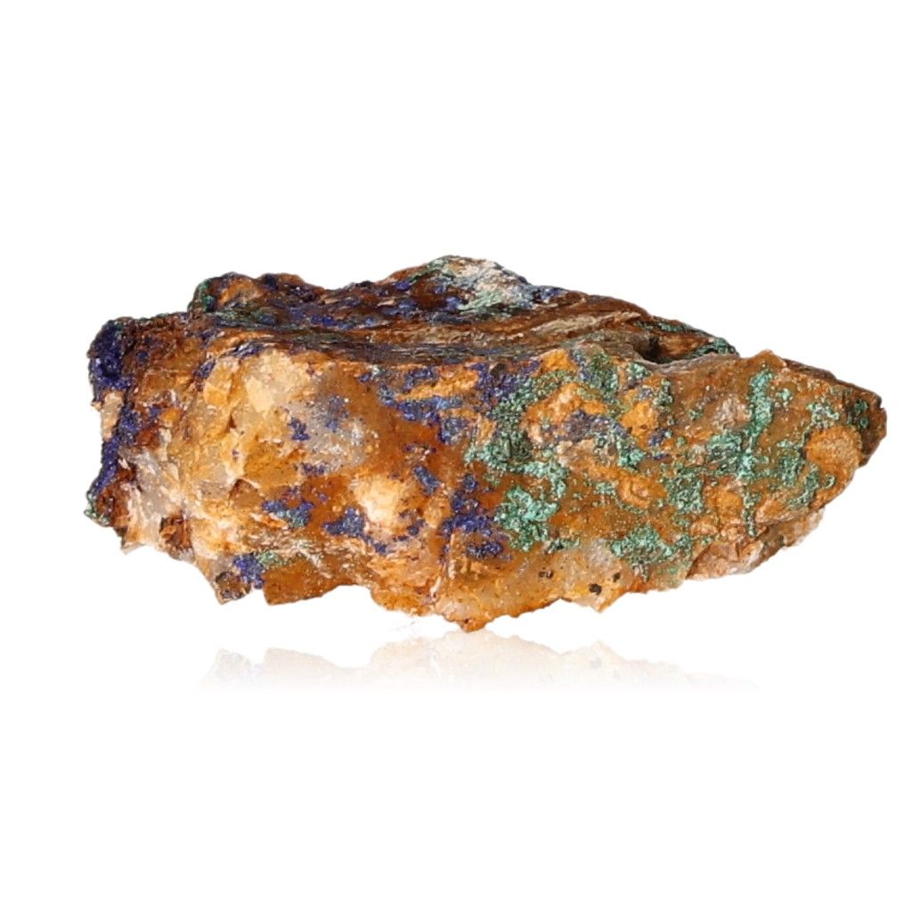 Azurite and malachite mineral specimen with deep blue and green patterns, ideal for collectors and spiritual growth enthusiasts.