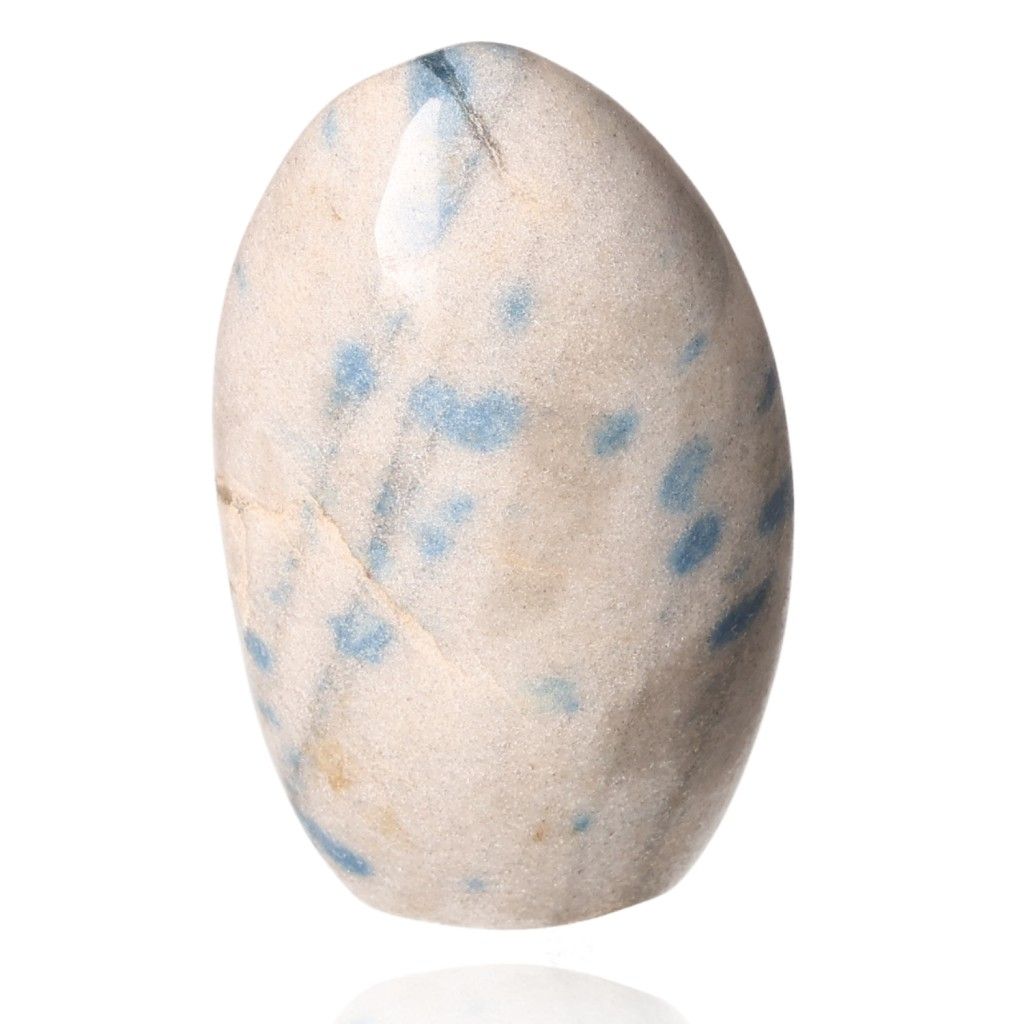 K2 stone with unique blue and white patterns for spiritual connection and chakra activation, enhancing intuition and clarity.