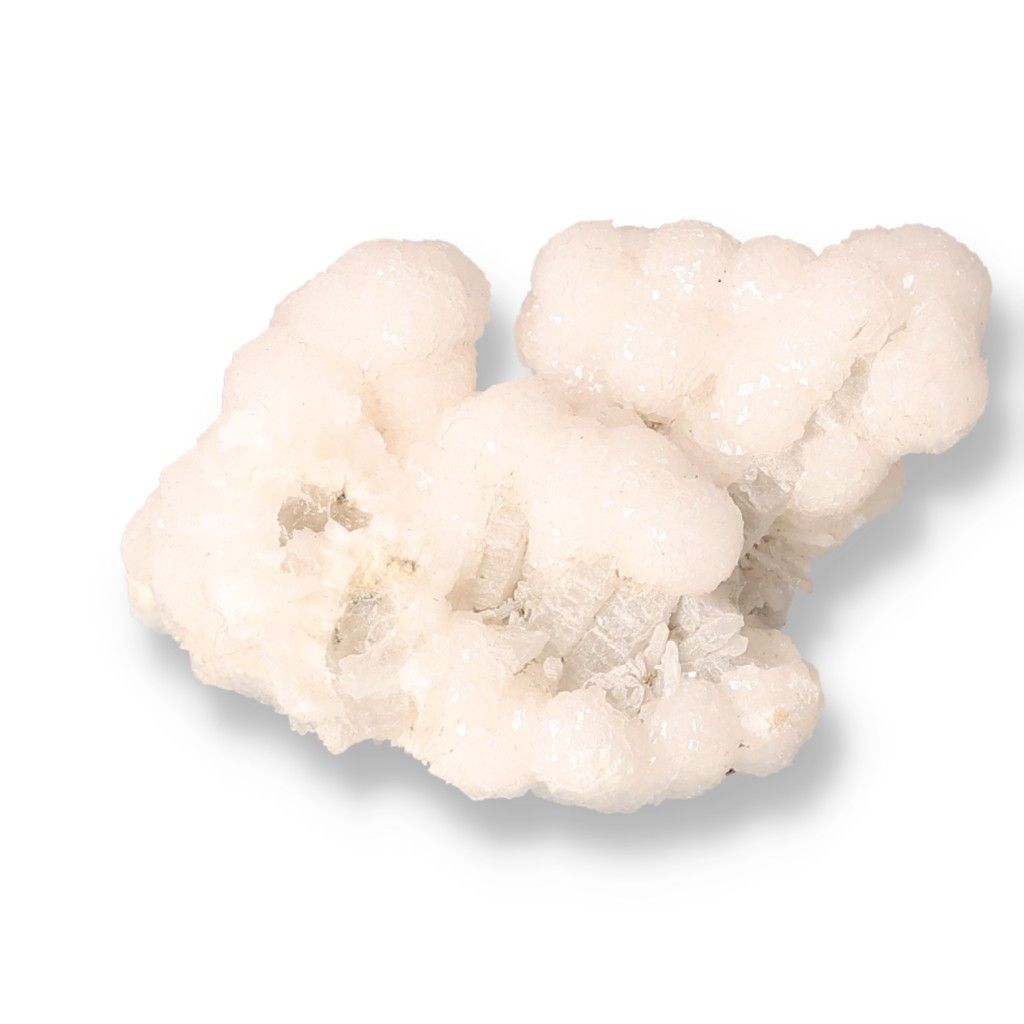 White calcite with quartz cluster, enhancing self-confidence and focus, ideal for energy boost and learning acceleration.