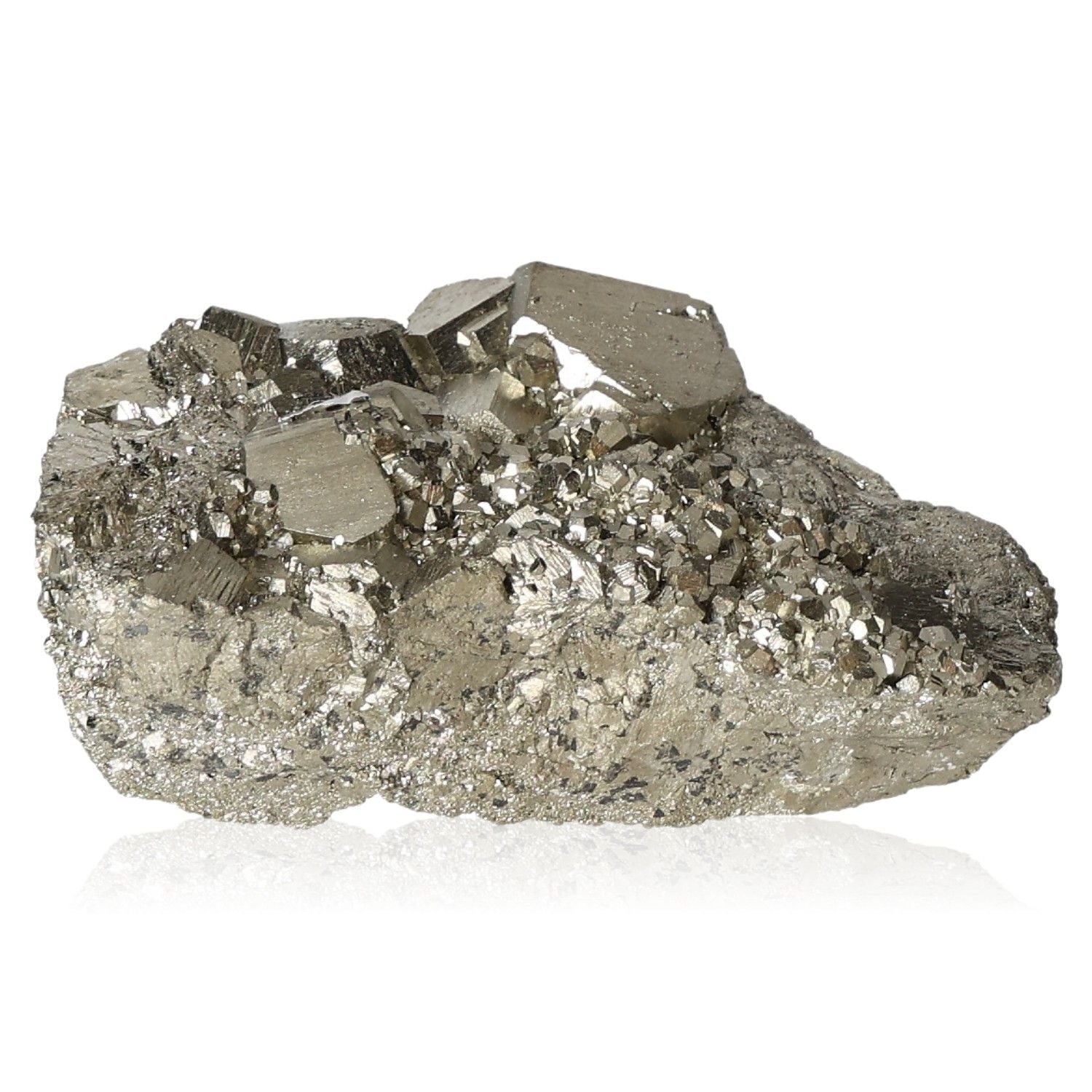 Pyrite druzy stone for independence and courage, inspires new ideas and motivates action, ideal for overcoming fear of failure.