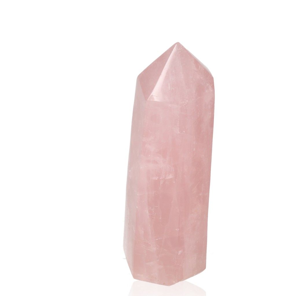 Rose Quartz Obelisk by Sylvia Crystals, symbolizing love and healing, crafted from natural, ethically sourced stone.