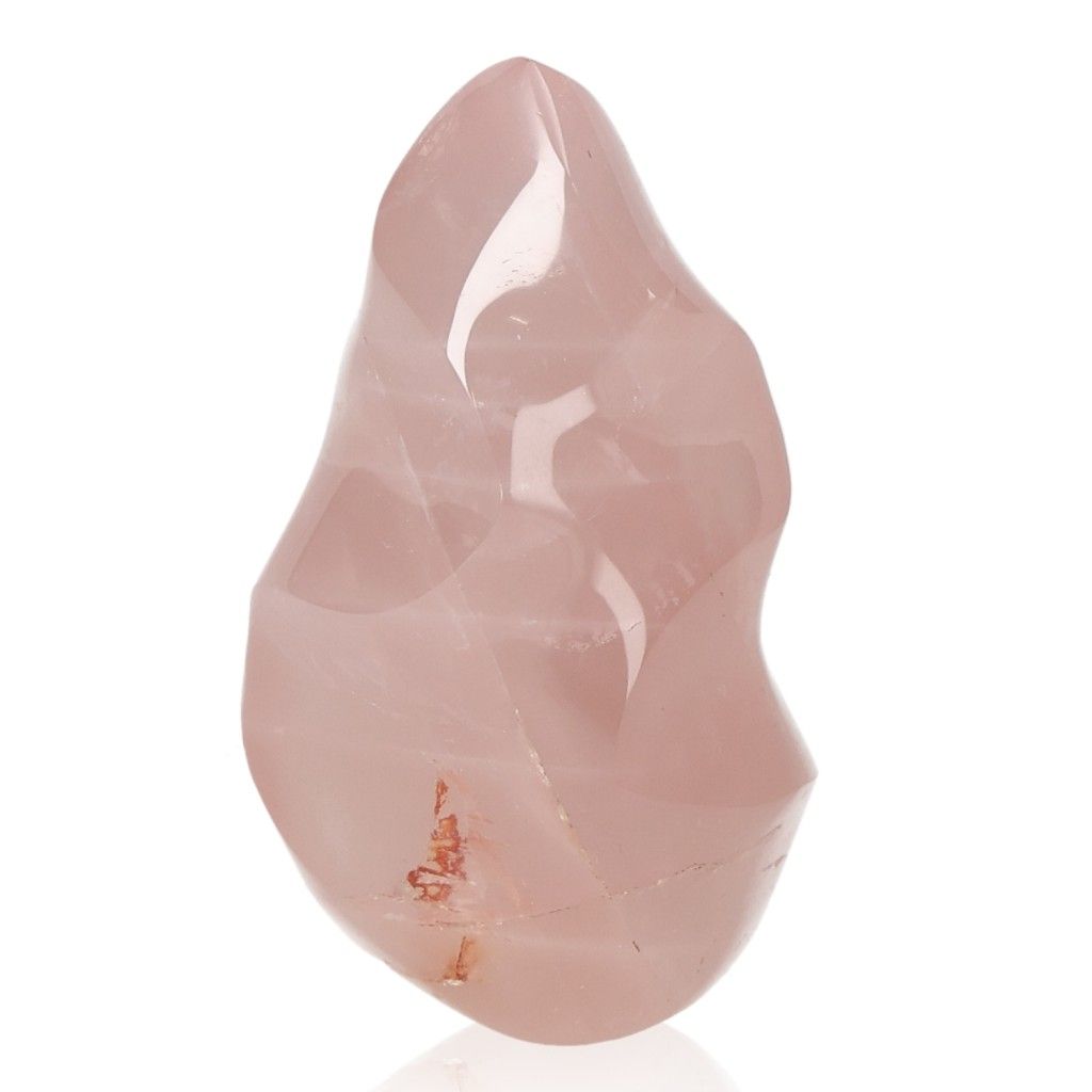 Rose Quartz Flame crystal from Sylvia Crystals, known for its heart-centered energy and emotional healing properties.