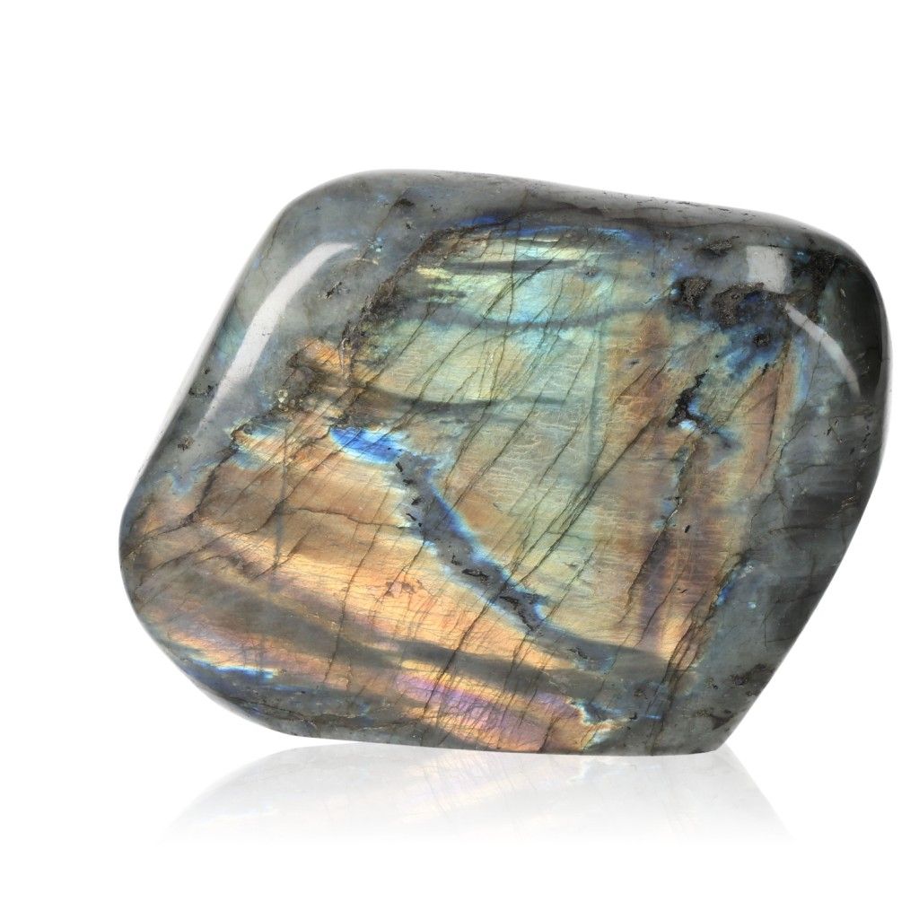 Polished Labradorite Crystal by Sylvia Crystals with Iridescent Flashes