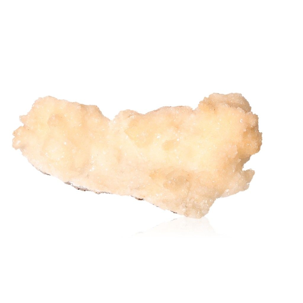 Cave Calcite Stalactite Cluster with intricate natural formations and layered textures on a white background.