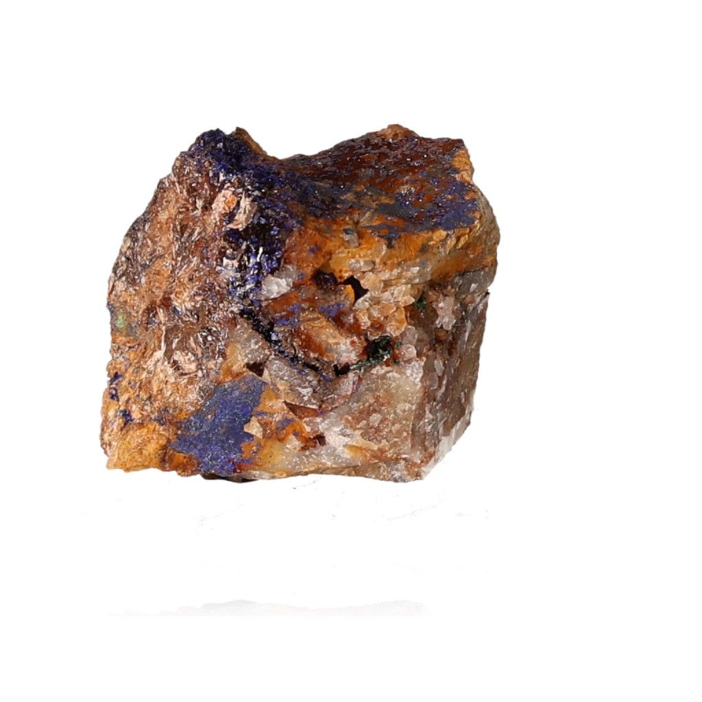 Raw Azurite mineral with deep blue hues and copper patterns, ideal for boosting mental clarity and personal growth.