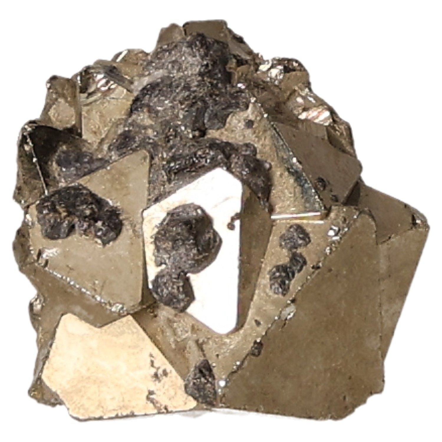 Pyrite druze crystal cluster for promoting independence and courage, ideal for inspiring new ideas and achieving goals.