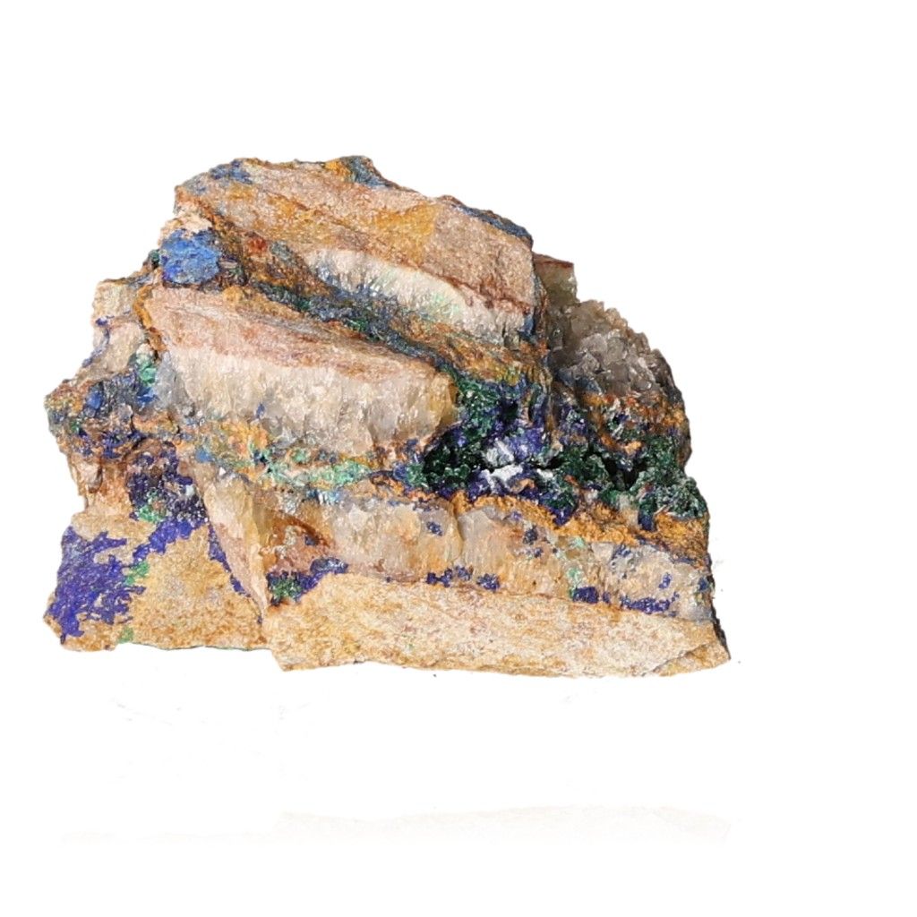 Azurite with malachite stone featuring deep blue and green hues, ideal for collectors and spiritual growth seekers.