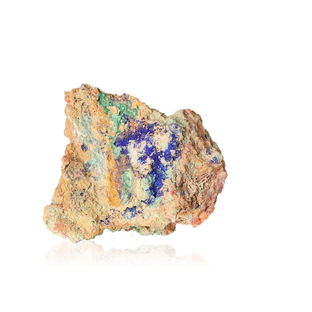 Azurite with Malachite showcasing deep blue hues and patterns, ideal for collectors and spiritual growth seekers.