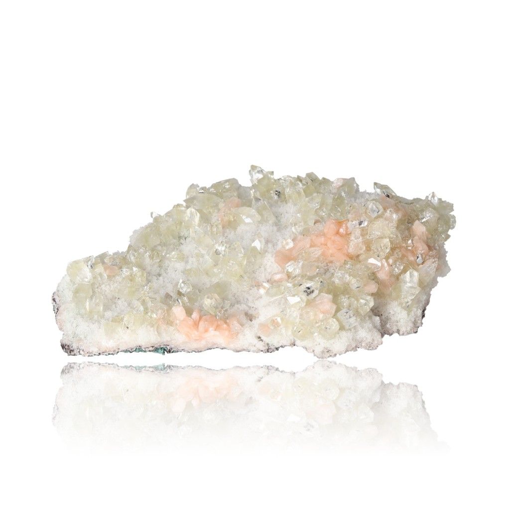 Apophyllite crystal cluster showcasing radiant clarity and high vibrational energy for spiritual awakening and mental clarity.