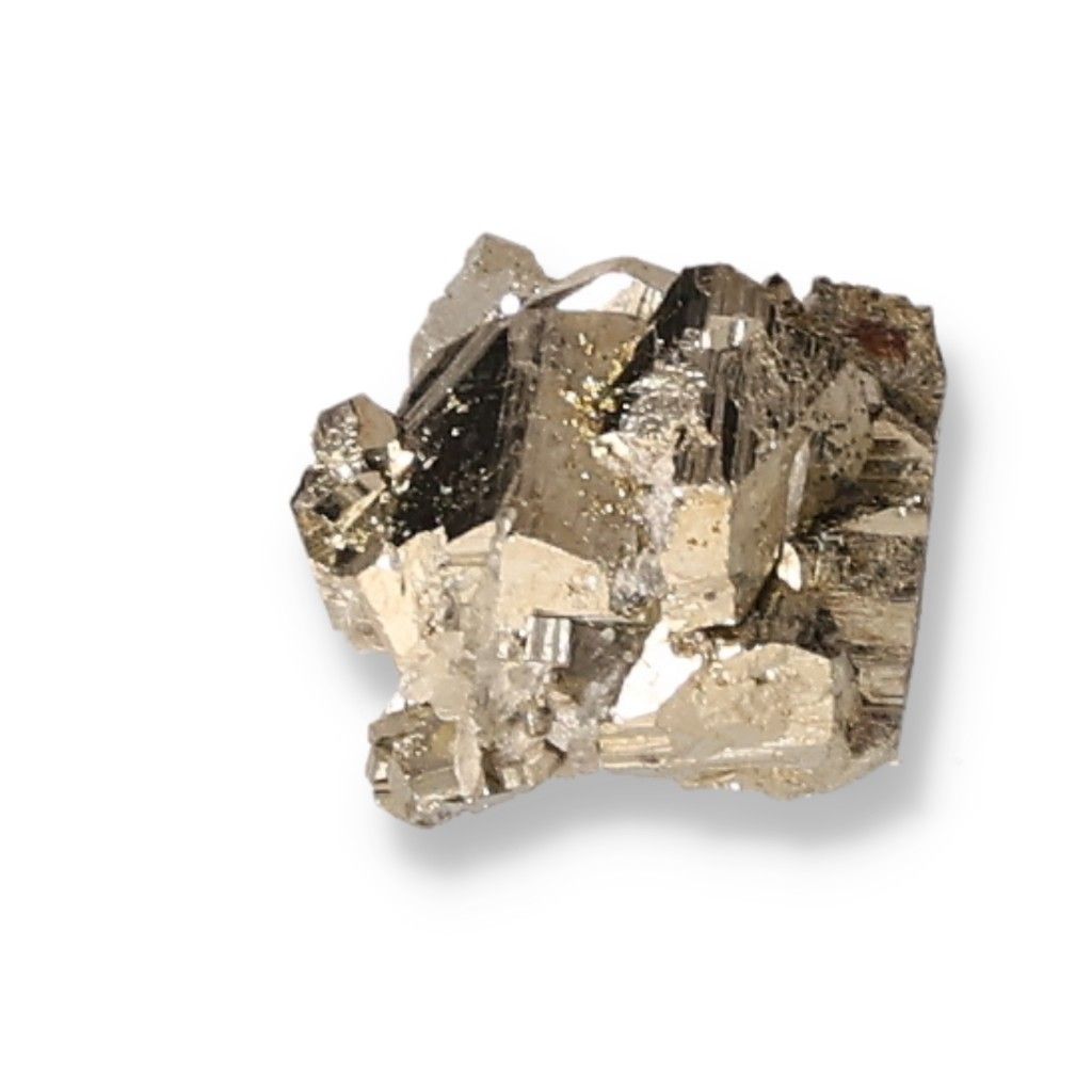 Shiny pyrite crystal promoting independence and courage for idea generation and goal achievement.