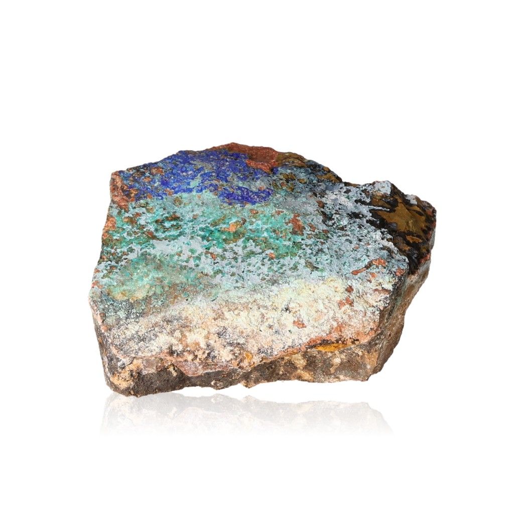 Raw azurite with malachite specimen showcasing deep blue and green hues, ideal for collectors and spiritual growth enthusiasts.