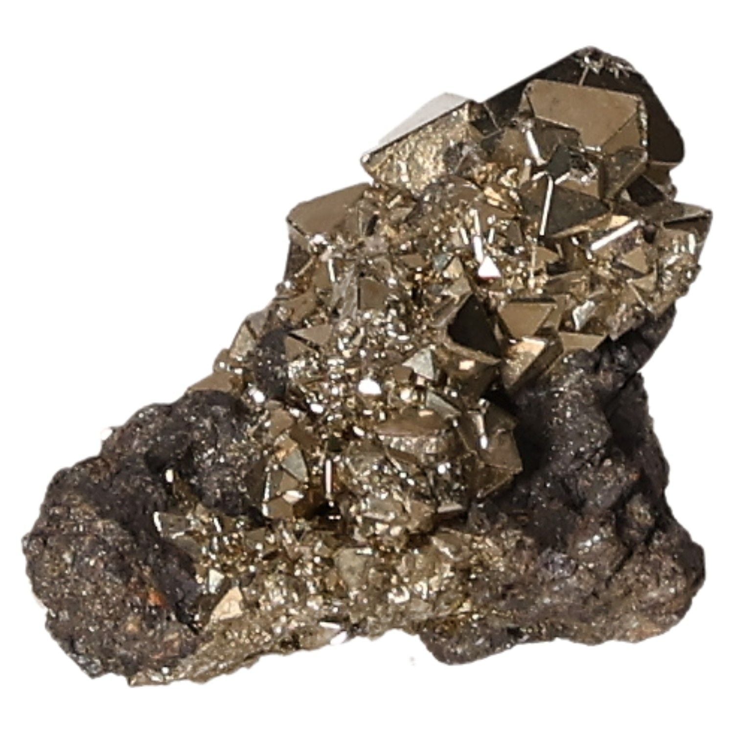 Pyrite druze crystal cluster promoting independence, idea generation, and goal achievement.