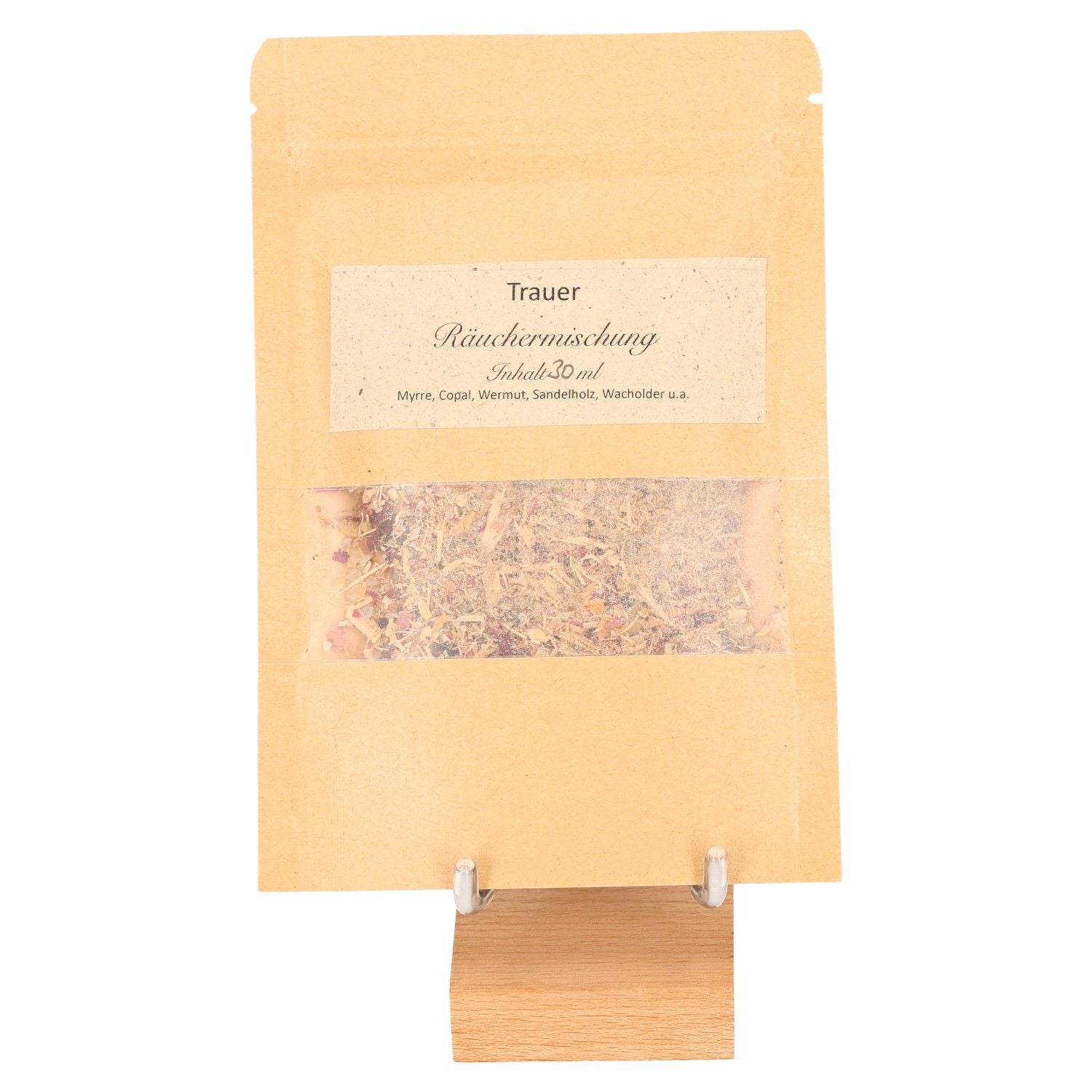 Incense Blend "Grief" package with calming ingredients Myrrh, Copal, and Mugwort for emotional healing and introspection