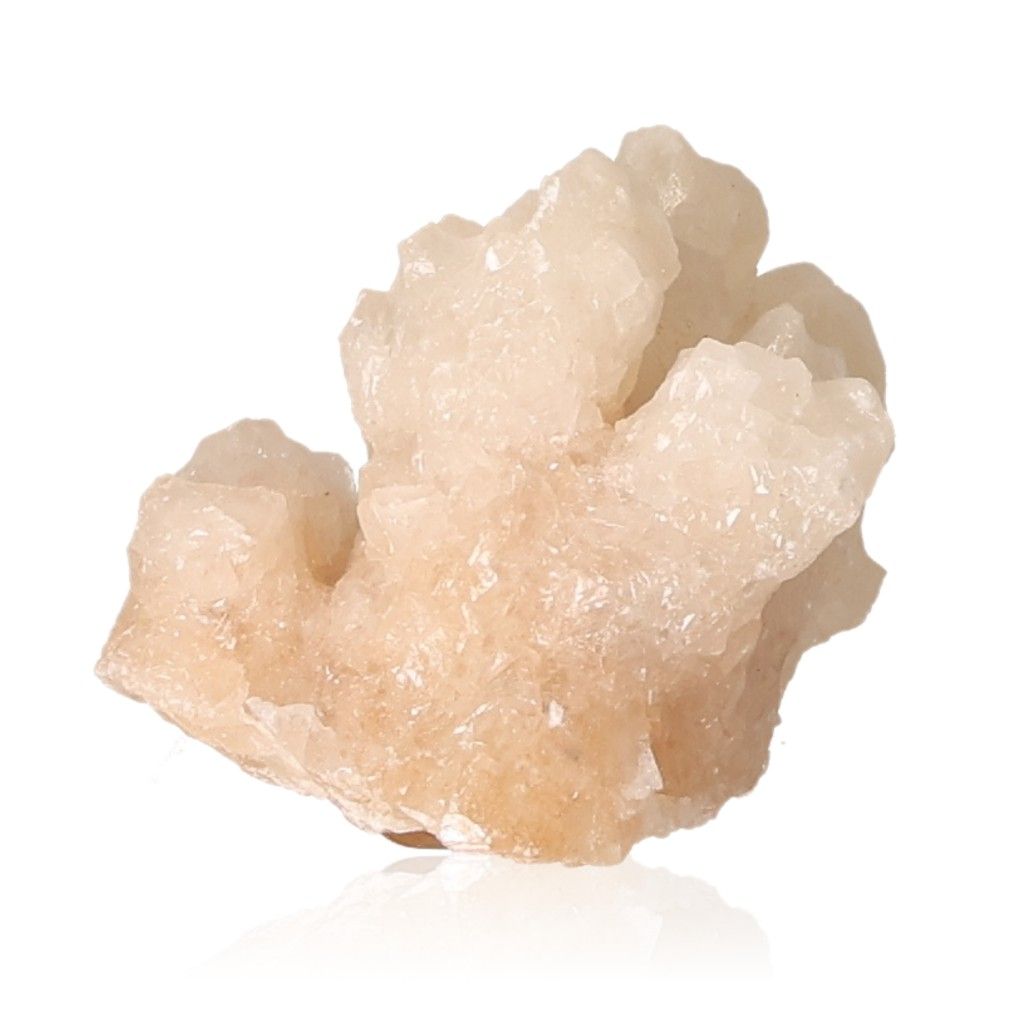 Ighoud Calcite Druze mineral from Morocco with warm earthy tones and natural shapes, known for grounding and spiritual growth.