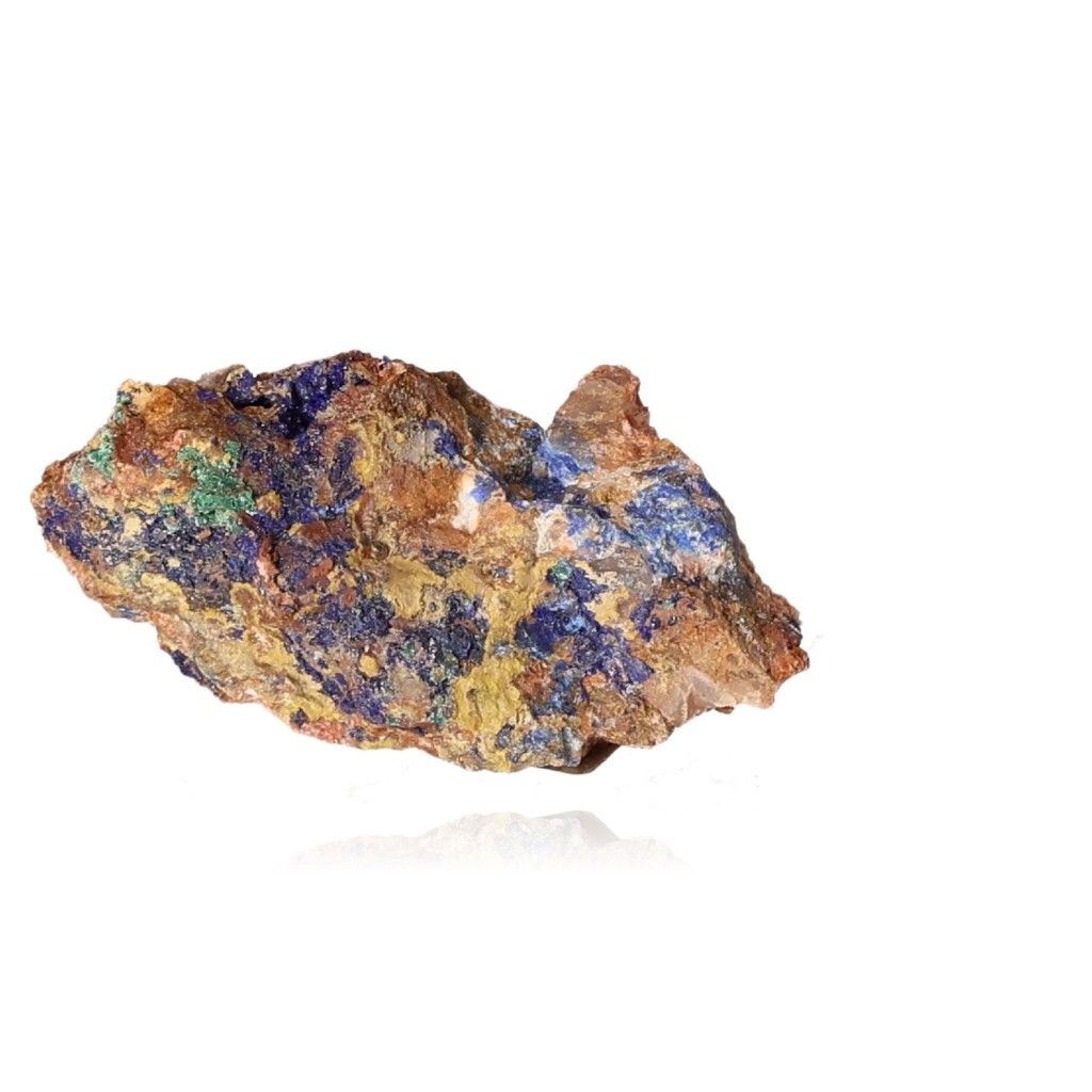 Azurite mineral displaying deep blue hues and unique patterns, ideal for collectors and enhancing mental clarity and self-awareness.