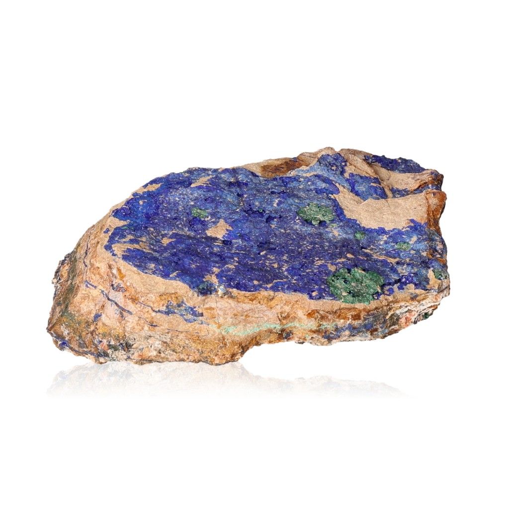 Azurite with Malachite stone featuring deep blue hues and green accents, perfect for collectors and spiritual growth seekers.